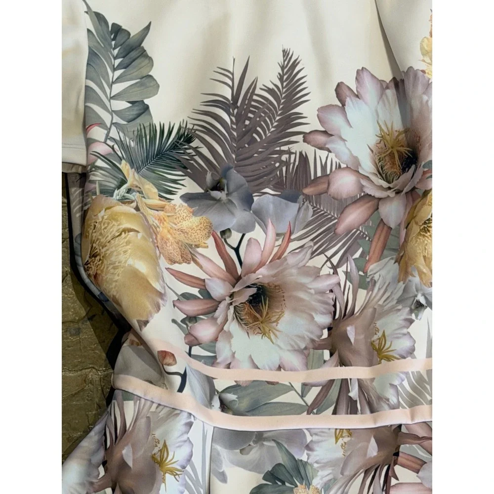 Ted Baker London Floral Skater Dress White haylinn woodland Kentucky derby M L 4 - Picture 4 of 10